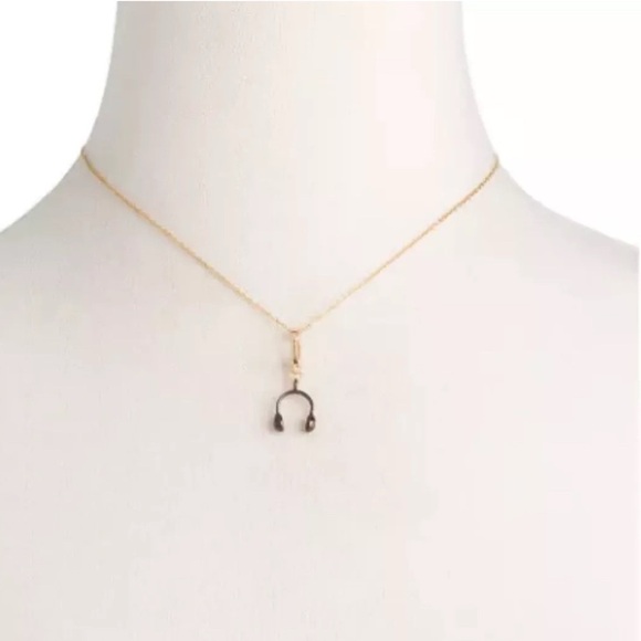 COACH Headphones Bronze/Purple Gold-Tone Necklace Bracelet Bag Charm with Pouch - Picture 2 of 8